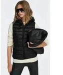 Steppweste ONLY "ONLNEWTAHOE HOOD WAISTCOAT OTW NOOS", Damen, Gr. XL, schwarz,