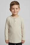 Langarmshirt NAME IT "NMMKAB LS TOP NOOS", Jungen, Gr. 92, beige (peyote melange),