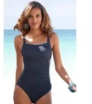 Badeanzug LASCANA "Camilla", Damen, Gr. 48, Cup F, blau (navy, t&uuml;rkis),...