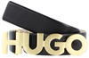Ledergürtel HUGO Gr. 80, schwarz (black) Damen Gürtel Ledergürtel mit