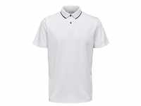 Poloshirt SELECTED HOMME "SLHLEROY COOLMAX SS POLO NOOS" Gr. XXL, weiß (bright