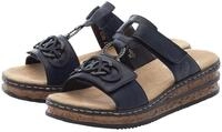 Pantolette RIEKER, Damen, Gr. 37, blau (nachtblau), Lacklederimitat, Lederimitat,