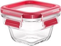 Emsa Aufbewahrungsbecher "Clip & Close Glas" 0,18 Liter, quadratisch, Stapelkante,