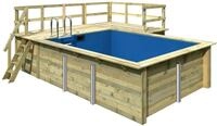 Karibu Rechteckpool "Holzpool Roma B" BxLxH: 353x400x124 cm, kesseldruckimpr&auml;gniert