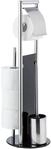 WENKO WC-Garnitur "Ravina" aus Edelstahl Sicherheitsglas Stand WC-Garnitur,