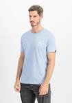 T-Shirt ALPHA INDUSTRIES "Basic T-Shirt SL", Herren, Gr. S, blau (light blau),