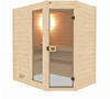 WEKA Sauna "Valida Eck 1" Saunen 4,5 kW Bio-Kombiofen mit ext. Strg., Fenster beige