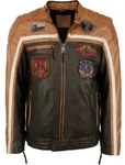 Lederjacke TOP GUN "31024850", Herren, Gr. 3XL, braun (schwarz braun, cognac),