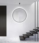 Talos LED-Lichtspiegel rund, mit indirekter LED Beleuchtung in schwarz matt &Oslash; 100 cm