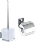 WENKO Badaccessoire-Set "Vacuum-Loc Quadro" WC-Garnitur,Toilettenpapierhalter