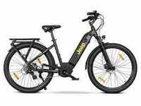 E-Bike JEEP E-BIKES "ULM 7000" E-Bikes Gr. 40 cm, 27,5 Zoll (69,85 cm), schwarz