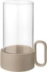 BLOMUS Kerzenhalter "Windlicht YURAGI" aus Steingut und Glas, H&ouml;he ca. 21 cm