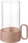 BLOMUS Kerzenhalter "Windlicht YURAGI" aus Steingut und Glas, H&ouml;he ca. 21 cm