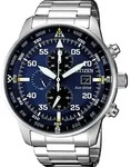 Chronograph CITIZEN, silber (silberfarben, dunkelblau), Armbanduhren, Herren,