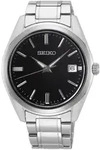 Quarzuhr SEIKO, silber (silberfarben, schwarz), Armbanduhren, Damen, Quarzuhr,