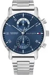 Multifunktionsuhr TOMMY HILFIGER "KANE", blau (silberfarben, blau), Armbanduhren,