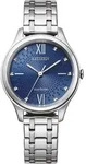 Solaruhr CITIZEN, silber (silberfarben, blau), Armbanduhren, Damen, Armbanduhr,