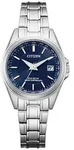 Funkuhr CITIZEN, silber (silberfarben, dunkelblau), Armbanduhren, Damen,