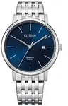 Quarzuhr CITIZEN, silber (silberfarben, blau), Armbanduhren, Herren, Quarzuhr,