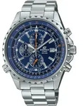 Chronograph CASIO EDIFICE, silber (dunkelblau, silberfarben), Armbanduhren, Herren,