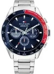 Multifunktionsuhr TOMMY HILFIGER "OWEN", silber (silberfarben, dunkelblau),