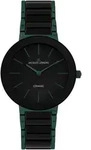 Keramikuhr JACQUES LEMANS "Monaco", schwarz (schwarz, dunkelgr&uuml;n, schwarz),