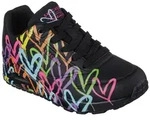 Sneaker SKECHERS "UNO - HIGHLIGHT LOVE", Damen, Gr. 41, bunt (schwarz, multi),