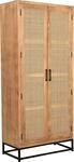 SIT Mehrzweckschrank "CANE Mangoholz Garderobenschrank mit Rattan-Front &