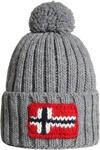 Napapijri Beanie "SEMIURY" mit Bommel, aus Polyacryl, Wolle, Polyamid und...