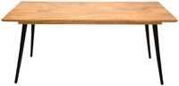 SIT Esstisch "Mangoholz Massivholz mit Schweizer Kante & Metallbeinen" Modernes