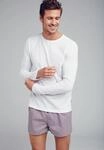 Langarmshirt JOCKEY "American T-Shirt", Herren, Gr. M, wei&szlig;, Jersey, Obermaterial: