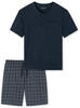 Shorty SCHIESSER "Ebony" Gr. 56, blau (navy) Herren Homewear-Sets Pyjamas