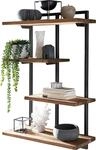 SIT Wandregal "Rocamadour H&auml;ngeregal aus Teakholz mit 4 B&ouml;den im Industrial-Stil"