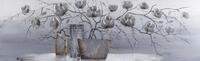 B&ouml;nninghoff &Ouml;lbild "&Ouml;lgem&auml;lde handarbeit BLUMENVASE 40x120 cm &ndash; Wandbild Kunst