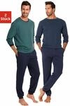 le jogger Pyjama Packung, 4 tlg. Schlafanazug lang im Streifendesign