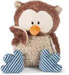 Kuscheltier NICI "Eule Oscar, 50 cm", blau (beige, braun, blau), Pl&uuml;schfiguren,