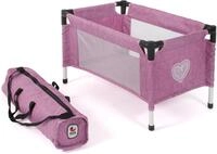 Puppenbett CHIC2000 "Puppen-Reisebett", rosa (jeans pink), Puppenm&ouml;bel, KinderB:31cm