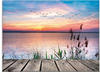 Glasbild ARTLAND "Der See in den Farben der Wolken" Bilder Gr. B/H: 60 cm x 45...