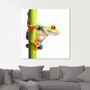 Artland Glasbild "Frosch umfasst einen Pflanzenstengel", Wassertiere, (1 St.)