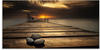 Glasbild ARTLAND "Sonnenaufgang am Schwarzen Meer" Bilder Gr. B/H: 100 cm x 50...
