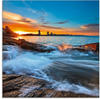 Artland Glasbild "Sonnenuntergangszeit am Hua-Hin Strand", Gewässer, (1 St.),...