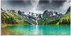 Glasbild ARTLAND "Bergsee" Bilder Gr. B/H: 100 cm x 50 cm, Berge, 1 St., grün