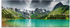 Glasbild ARTLAND "Bergsee" Bilder Gr. B/H: 125 cm x 50 cm, Berge, 1 St., grün