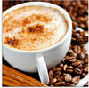 Glasbild ARTLAND "Cappuccino - Kaffee" Bilder Gr. B/H: 50 cm x 50 cm,...