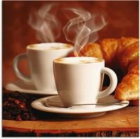 Artland Glasbild "Dampfender Cappuccino und Croissant" Getr&auml;nke 1 Stk. tlg. in