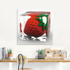 Artland Glasbild "Erdbeere in Eis", Lebensmittel, (1 St.), in verschiedenen...