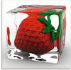 Glasbild ARTLAND "Erdbeere in Eis" Bilder Gr. B/H: 50 cm x 50 cm, Lebensmittel,...