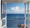 Glasbild ARTLAND "Fenster zum Paradies" Bilder Gr. B/H: 45 cm x 60 cm,...