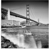 Artland Glasbild "Golden Gate Bridge mit Brandung", Amerika, (1 St.), in