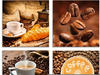 Glasbild ARTLAND "Kaffeetasse Croissant Kaffeebohnen" Bilder Gr. B/H: 30 cm x...